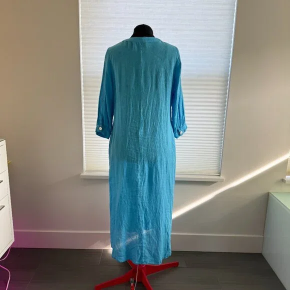 ZARA 100% Linen Button-Front Midi Dress – Size S - Picture 4 of 6